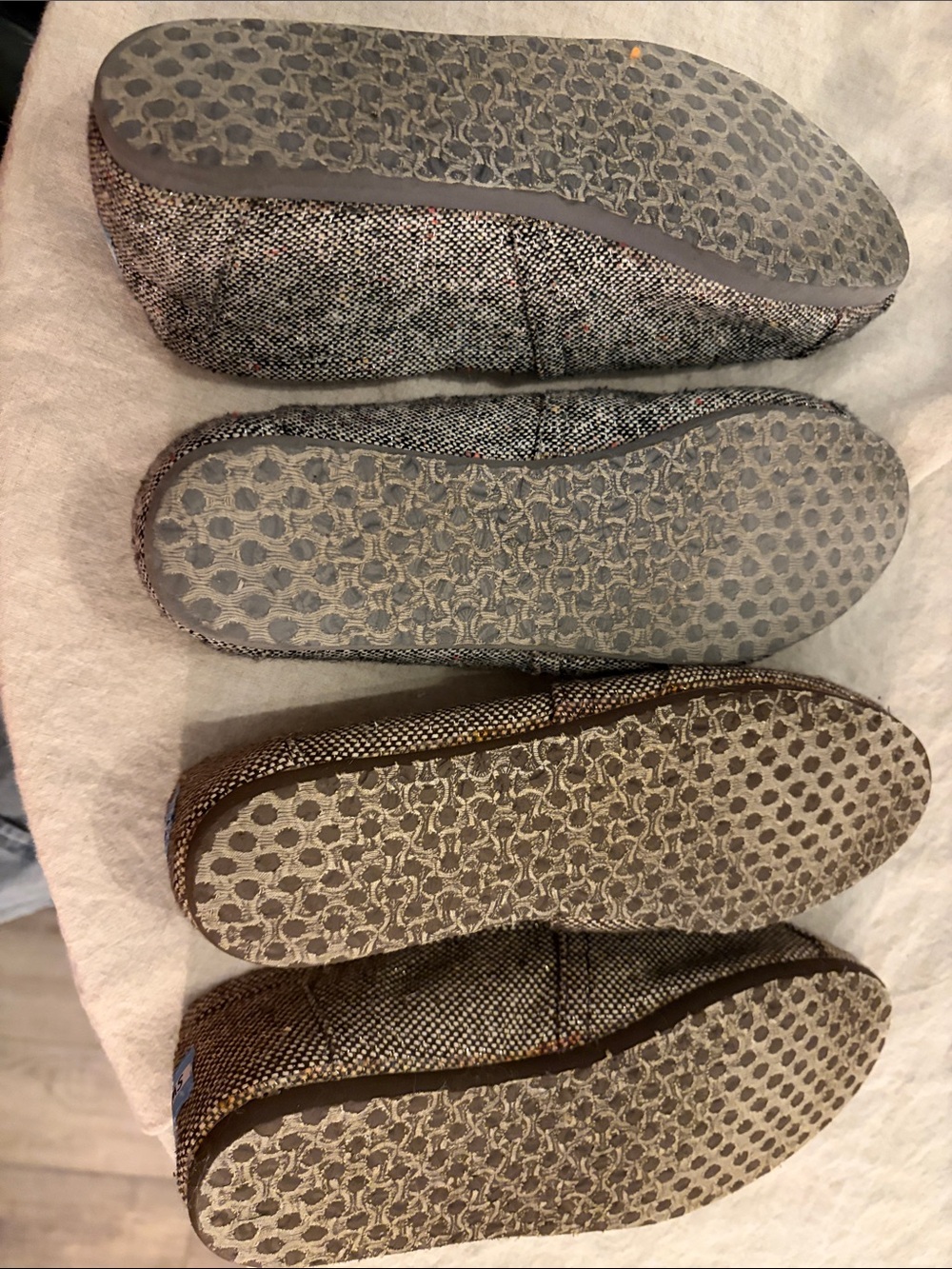 Retro TOMS (had awhile) Classic Slip-Grey/Black and Brown, priced as set of two - Picture 2 of 7